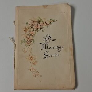 Vintage 1958 "Our Marriage Service" Book | Floral Wedding Keepsake | Mid Century